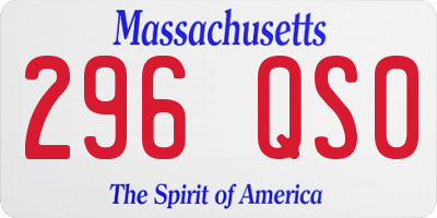 MA license plate 296QS0