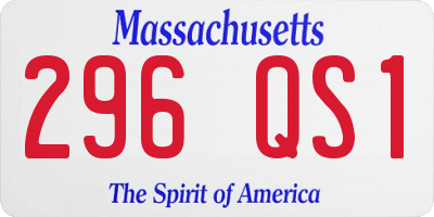 MA license plate 296QS1