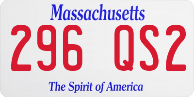 MA license plate 296QS2