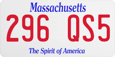 MA license plate 296QS5