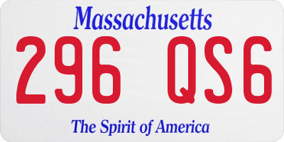 MA license plate 296QS6