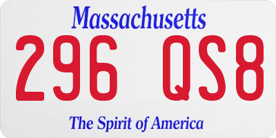 MA license plate 296QS8