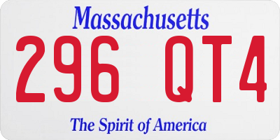 MA license plate 296QT4