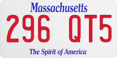 MA license plate 296QT5