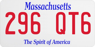 MA license plate 296QT6