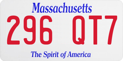 MA license plate 296QT7