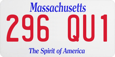MA license plate 296QU1