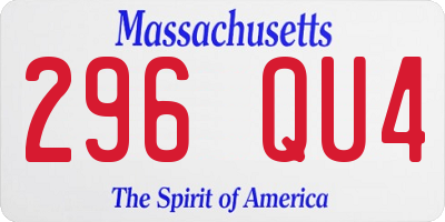 MA license plate 296QU4