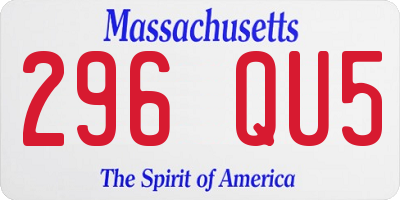 MA license plate 296QU5