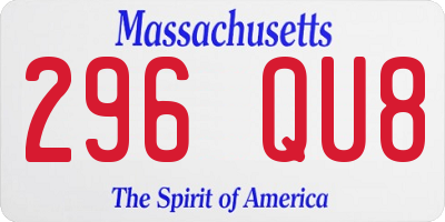 MA license plate 296QU8