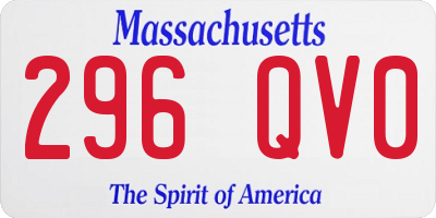 MA license plate 296QV0