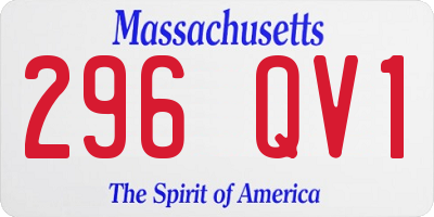 MA license plate 296QV1