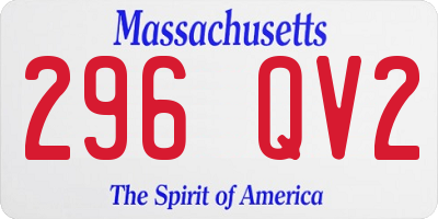 MA license plate 296QV2