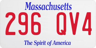 MA license plate 296QV4