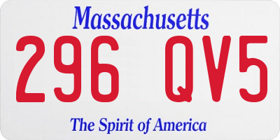 MA license plate 296QV5
