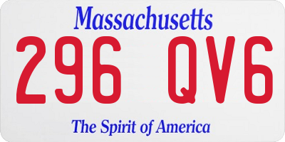 MA license plate 296QV6