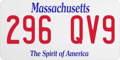 MA license plate 296QV9
