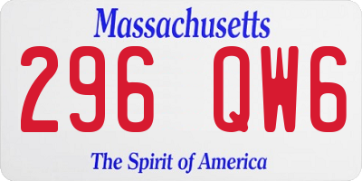 MA license plate 296QW6