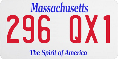 MA license plate 296QX1