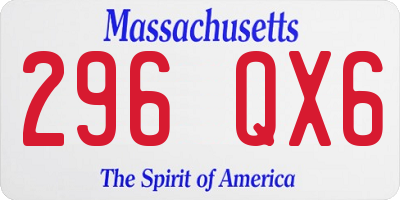 MA license plate 296QX6