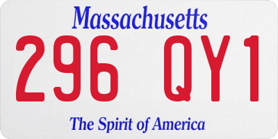 MA license plate 296QY1
