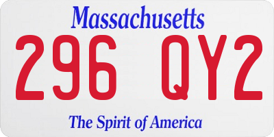 MA license plate 296QY2