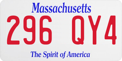 MA license plate 296QY4