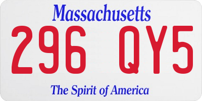 MA license plate 296QY5