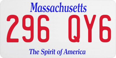 MA license plate 296QY6