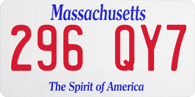 MA license plate 296QY7