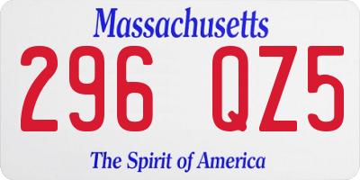 MA license plate 296QZ5