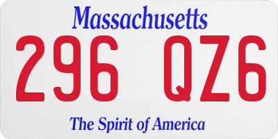 MA license plate 296QZ6