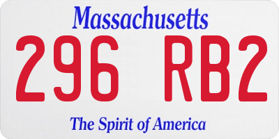 MA license plate 296RB2