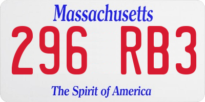 MA license plate 296RB3