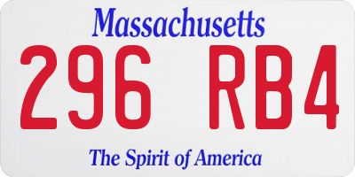 MA license plate 296RB4