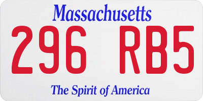MA license plate 296RB5