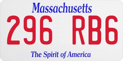 MA license plate 296RB6