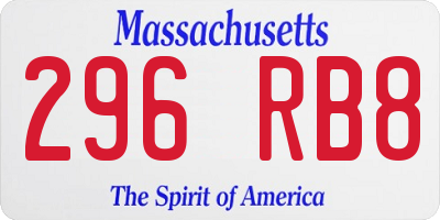 MA license plate 296RB8
