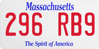 MA license plate 296RB9