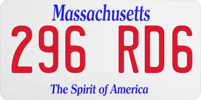 MA license plate 296RD6