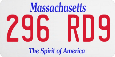 MA license plate 296RD9