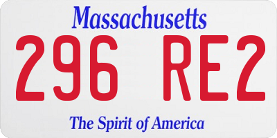 MA license plate 296RE2