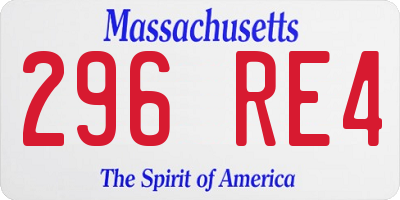 MA license plate 296RE4