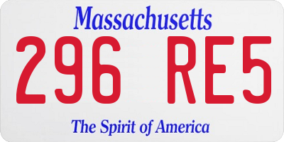 MA license plate 296RE5