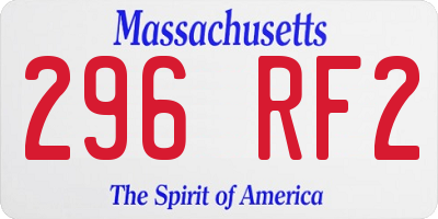 MA license plate 296RF2
