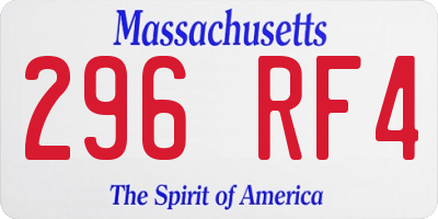 MA license plate 296RF4