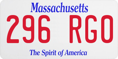 MA license plate 296RG0