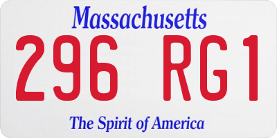 MA license plate 296RG1