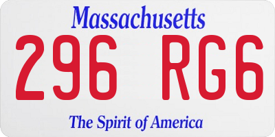 MA license plate 296RG6