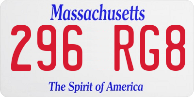 MA license plate 296RG8